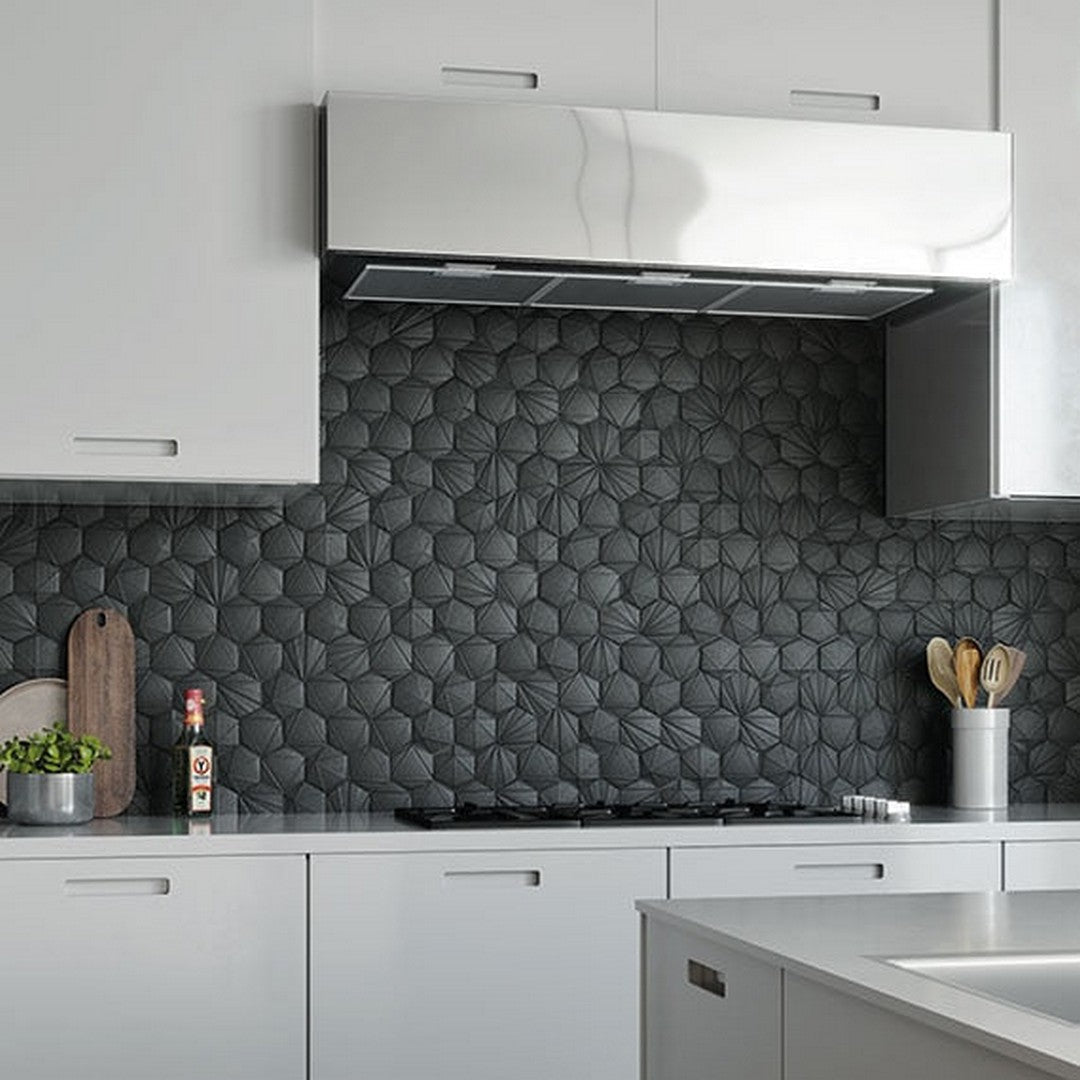 Marazzi GeoMetal 12" x 11" Satin Metal 3" Hexagon Mosaic