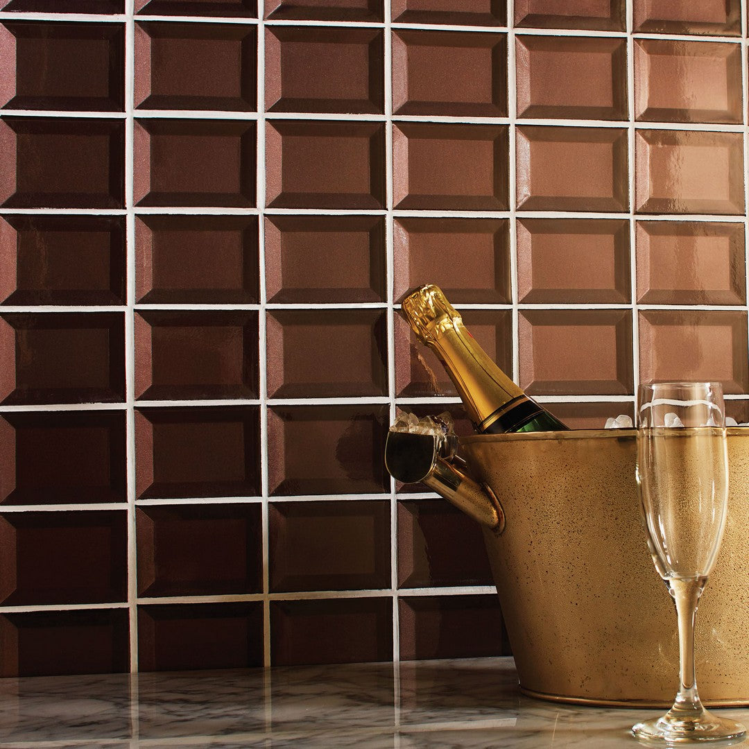 Marazzi Luminescence 9" x 12" Beveled Glass Straight Joint Mosaic