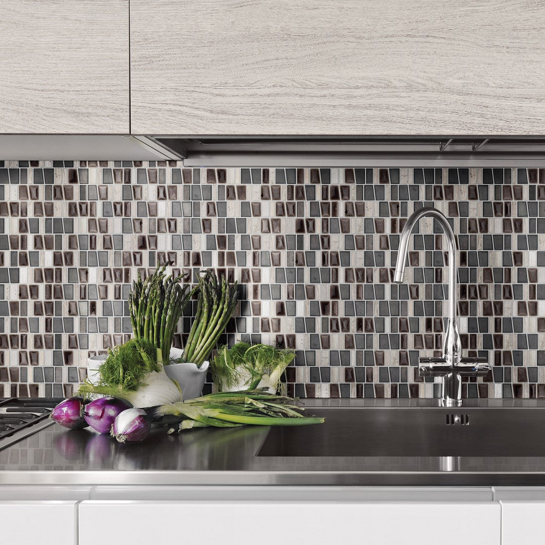 Marazzi Midpark Mosaics 12" x 12" Matte Natural Stone 1" Random Trapezoid Mosaic