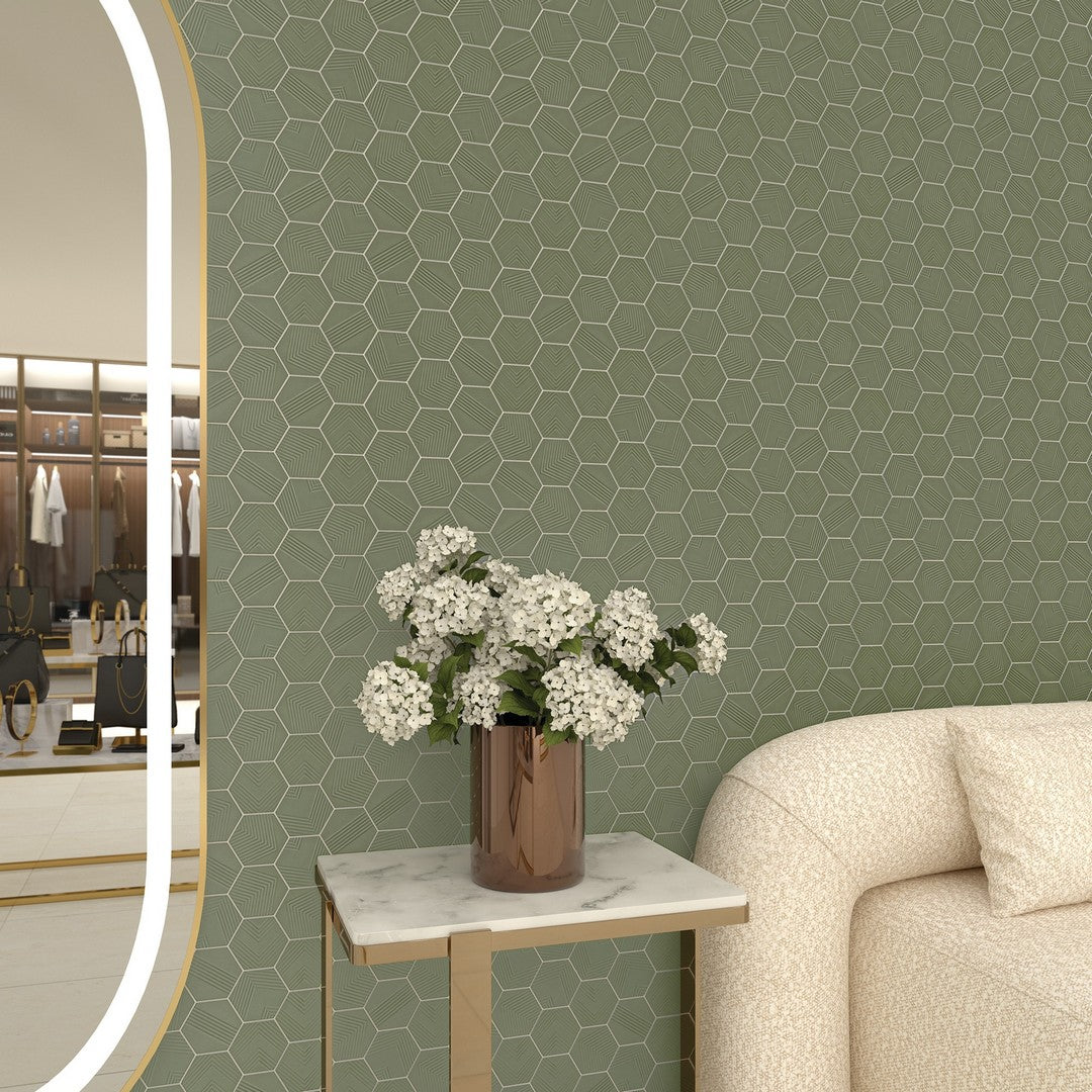 Marazzi Rhyme and Reason 4" x 5" Matte Ceramic Ripple Hexagon Tile