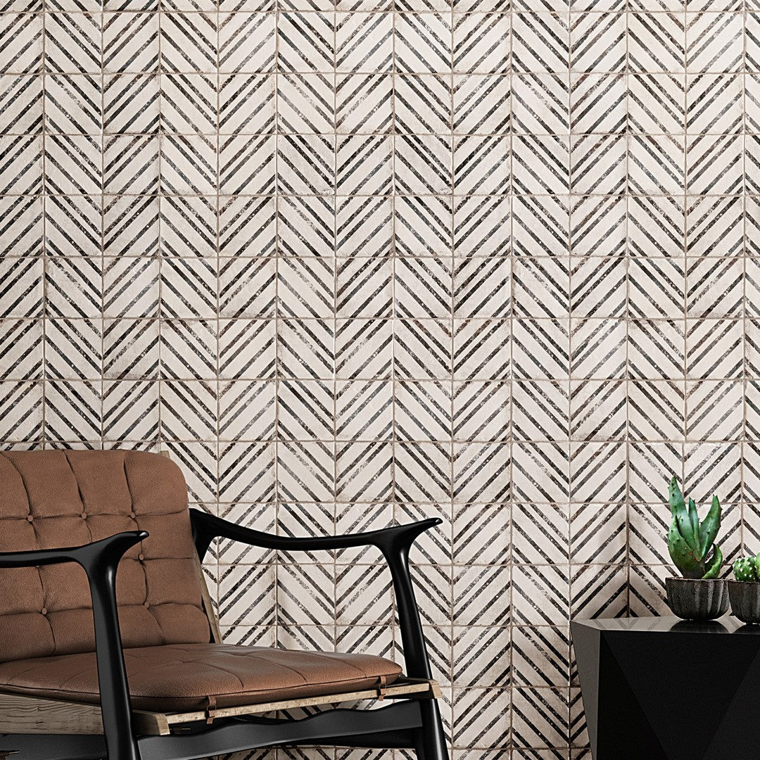 Bedrosians Vivace 4" x 4" Pressed Porcelain Matte Deco Tile