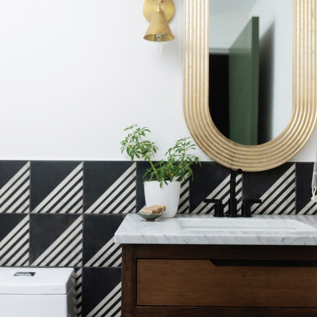 Bedrosians Vivace 9" x 9" Pressed Porcelain Deco Matte Tile