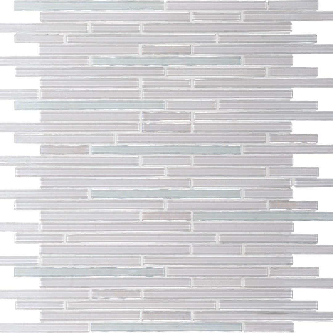 Daltile Opulence 12" x 12" Glossy Glass 3/8" Random Linear Mosaic