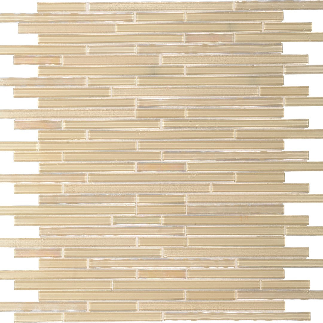 Daltile Opulence 12" x 12" Glossy Glass 3/8" Random Linear Mosaic