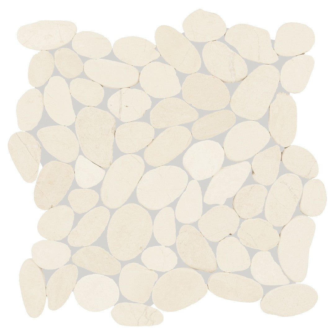 Daltile Pebble Oasis 13" x 13" Tumbled Natural Stone Flat Pebble Mosaic