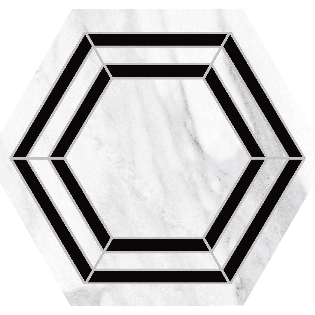 Daltile Perpetuo 7.87" x 9.12" Matte Porcelain Hexagon Deco Floor Tile