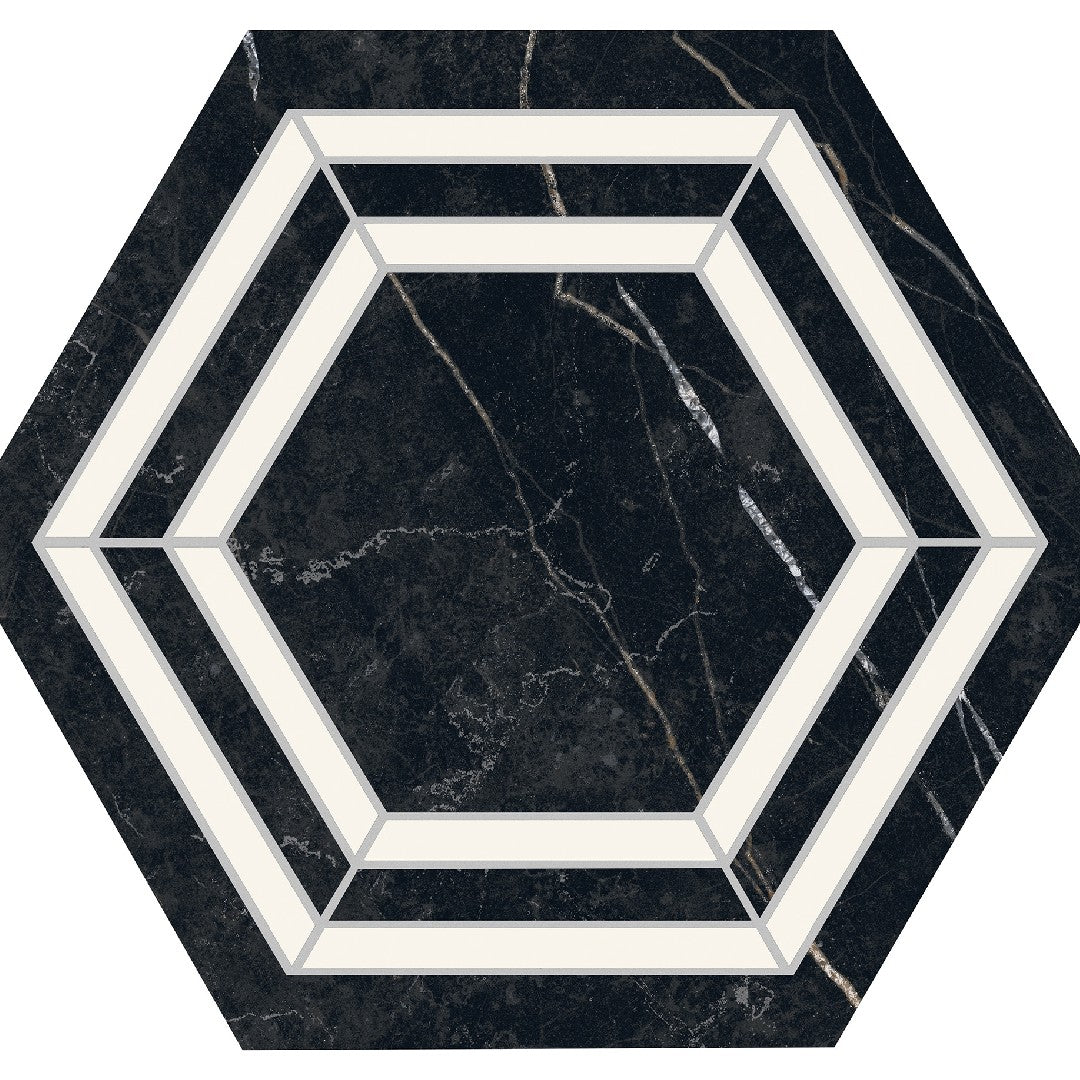 Daltile Perpetuo 7.87" x 9.12" Matte Porcelain Hexagon Deco Floor Tile