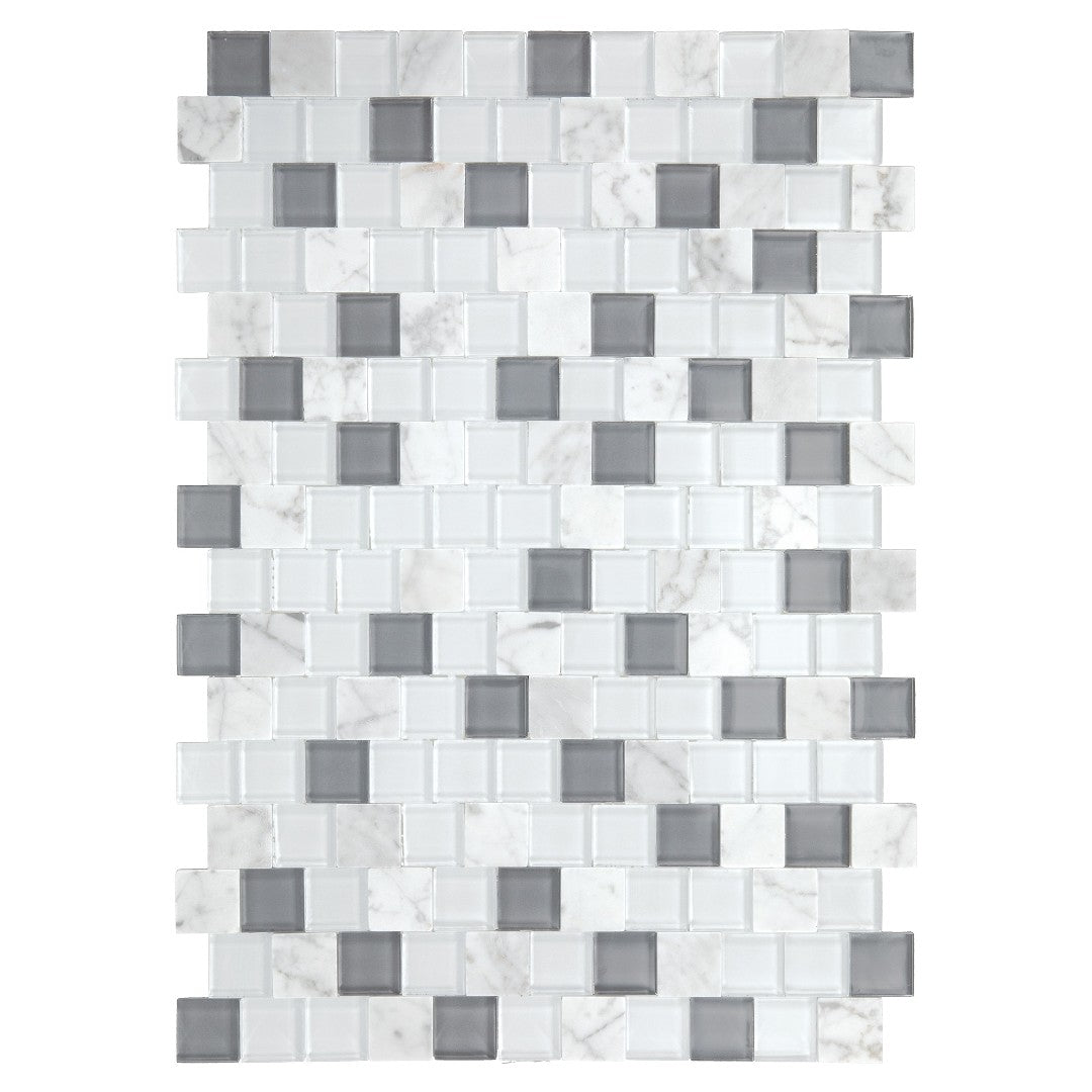 Daltile Perfix Mosaix 13.25" x 18" Polished Natural Stone 1" Brick Joint Mosaic