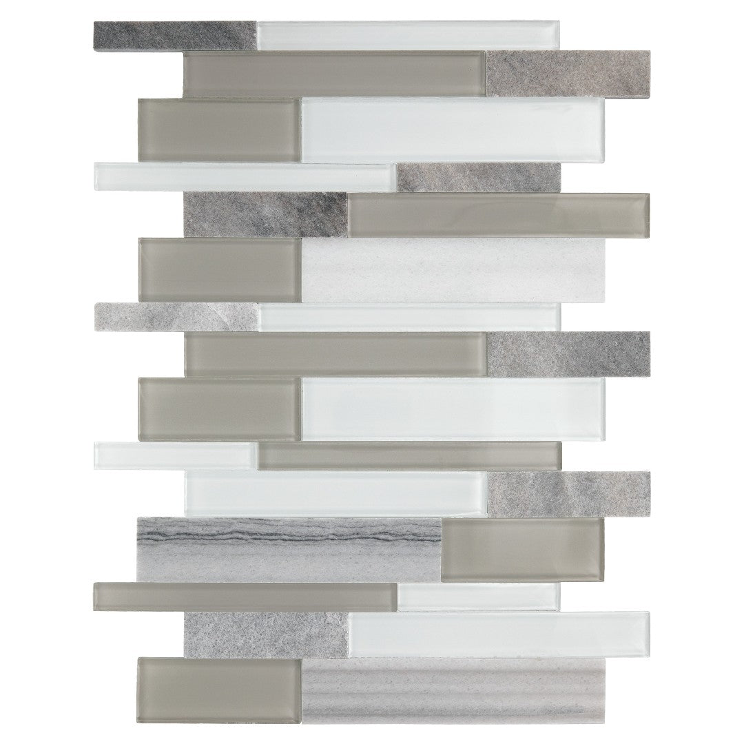 Daltile Perfix Mosaix 13.25" x 18" Polished Natural Stone Random Linear Mosaic