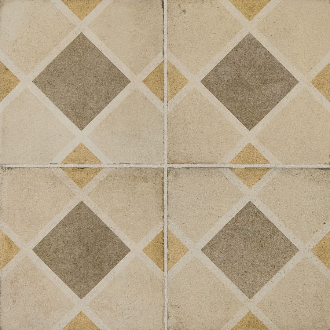 Daltile Quartetto 8" x 8" Matte Porcelain Rombo Deco Floor Tile