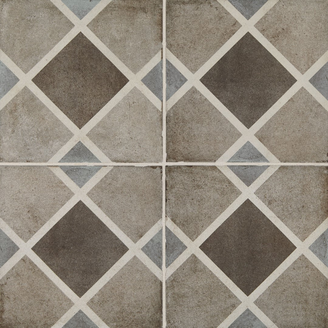 Daltile Quartetto 8" x 8" Matte Porcelain Rombo Deco Floor Tile