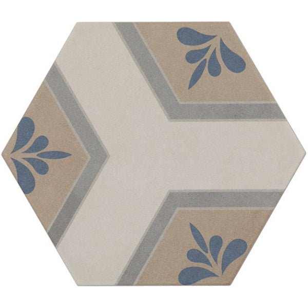 Daltile Scrapbook 8" x 9" Matte Porcelain Deco Hexagon Tile