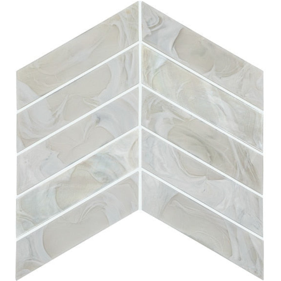 Daltile Starcastle 12" x 13" Satin Glass 1x6" Chevron Mosaic