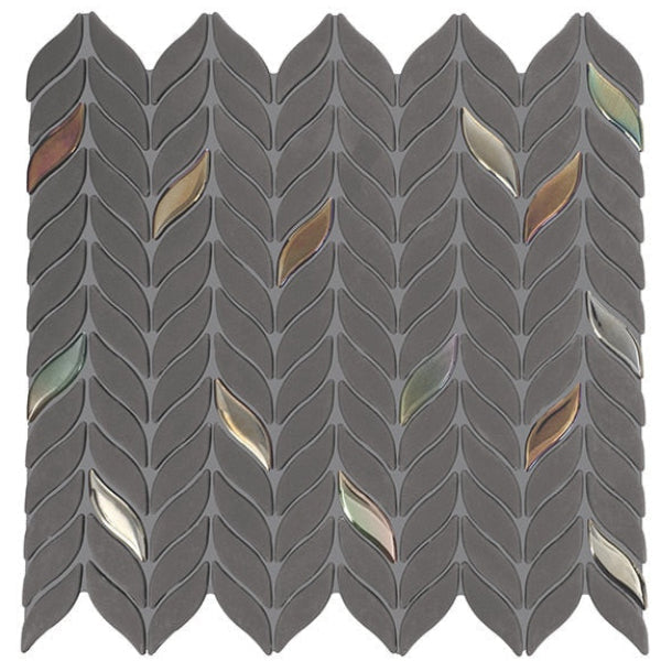 Daltile Starcastle 12" x 13" Matte Glass 2" Leaf Mosaic