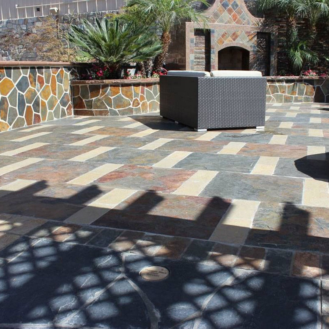 MS International California Gold 12" x 12" Gauged Back Slate Tile