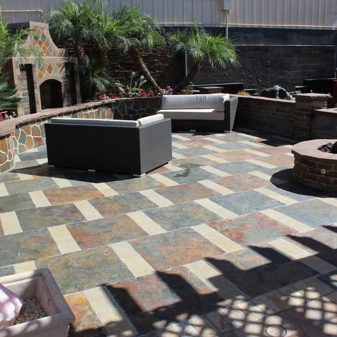 MS International California Gold 16" x 16" Gauged Back Slate Tile