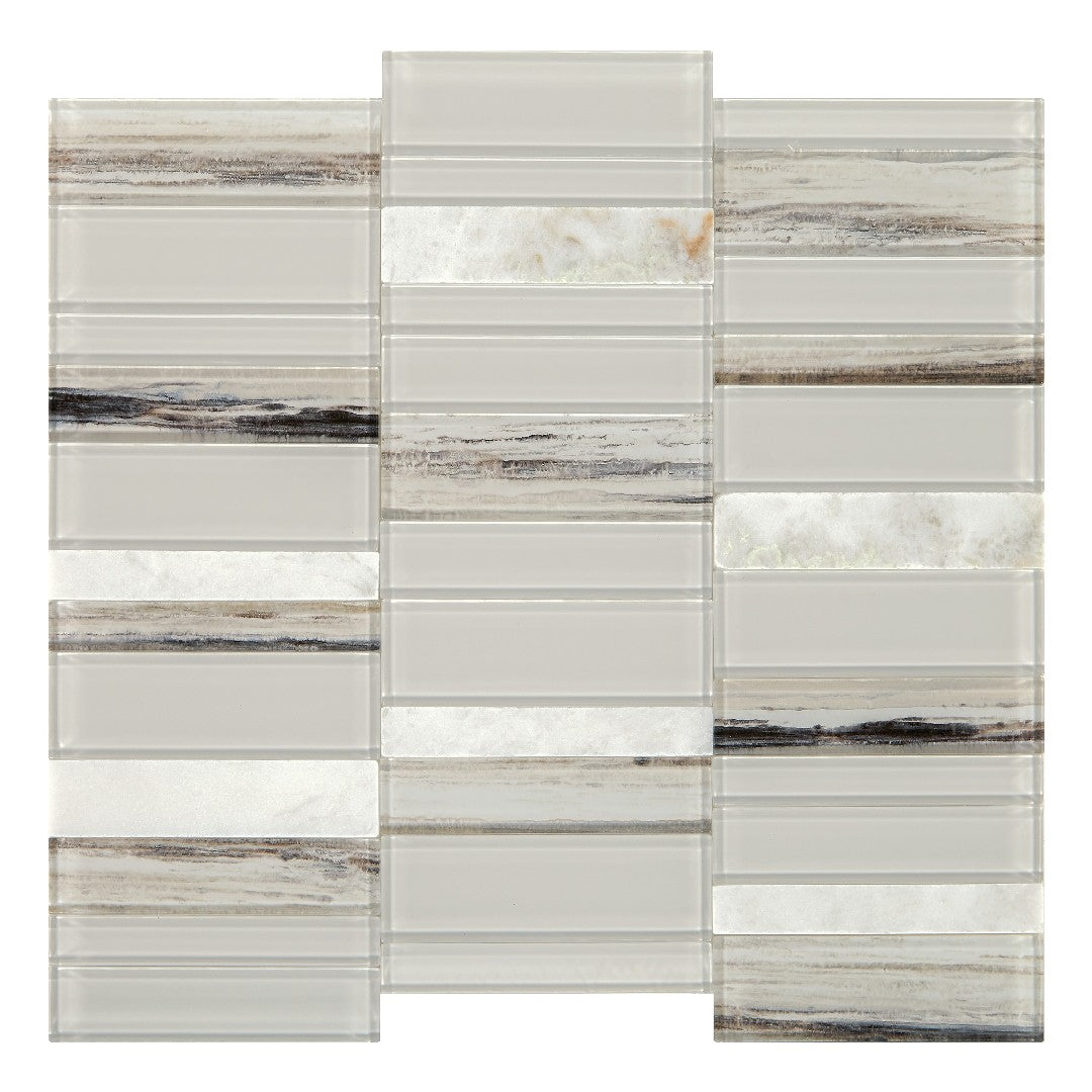 Daltile Simplystick Mosaix 11" x 12" Polished Glass 4" Straight Joint Mosaic