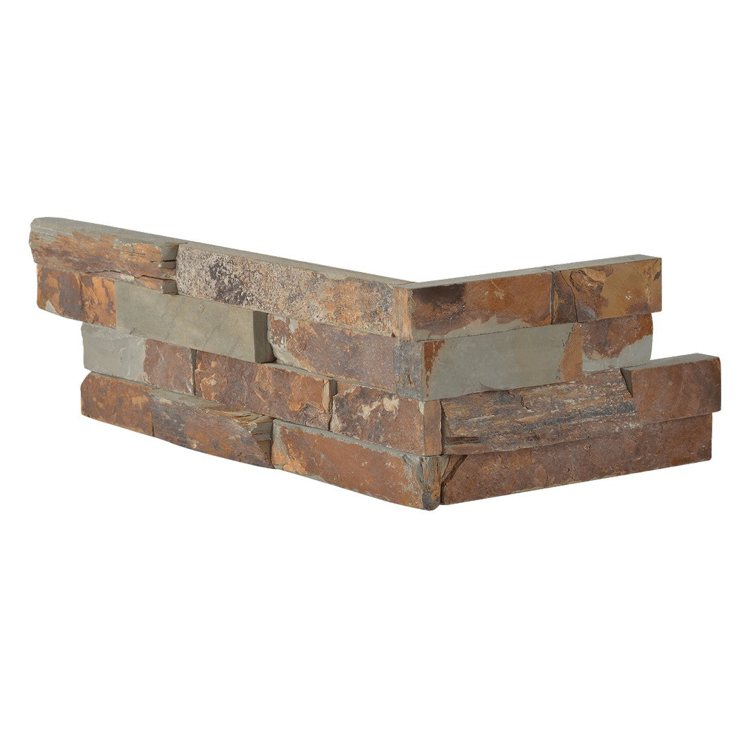 Bedrosians Slate Butterscotch 6" x 24" Cleft Ledger Corner