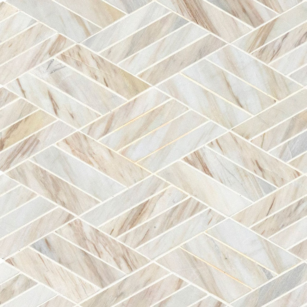 MS International Angora 12" x 12" Polished Marble Rhombus Mosaic