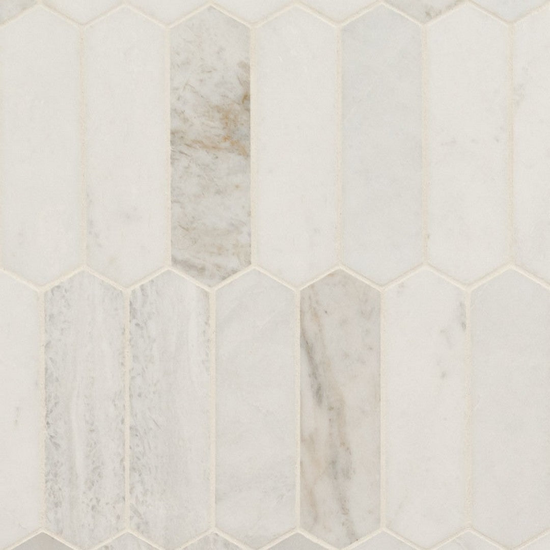 MS International Arabescato Venato 11" x 12" Honed Marble Picket Mosaic