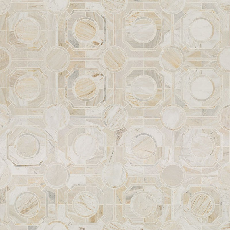 MS International Athena Gold 10.14" x 10.14" Marble Mosaic