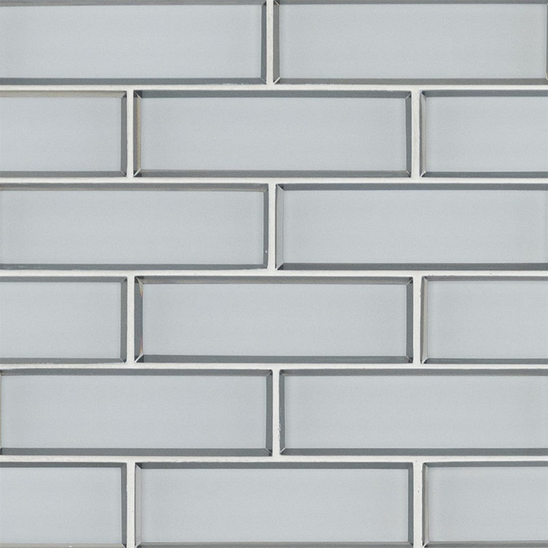 MS International Subway 11.73" x 11.73" Glossy Glass Beveled Brick 2x6 Mosaic