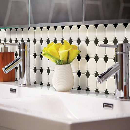 MS International Domino Retro 12" x 12" Matte Porcelain Octagon Mosaic