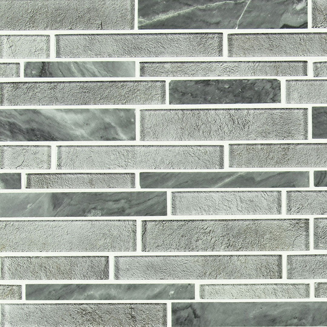 MS International Decorative Blend 11.73" x 11.73" Mixed Stone & Glass Linear Mosaic