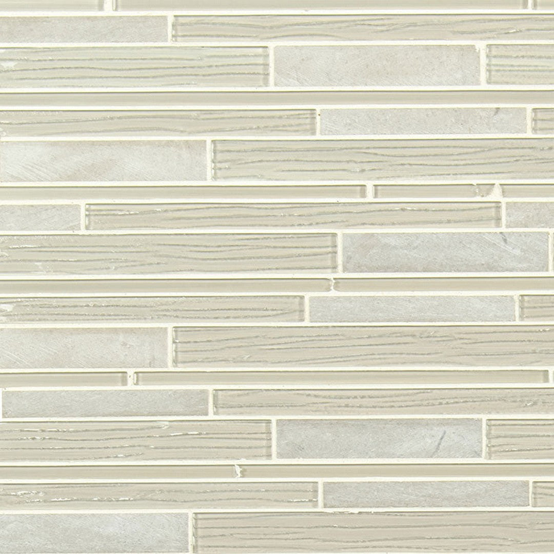 MS International Decorative Blend 11.81" x 12.2" Stone & Glass Linear Mosaic