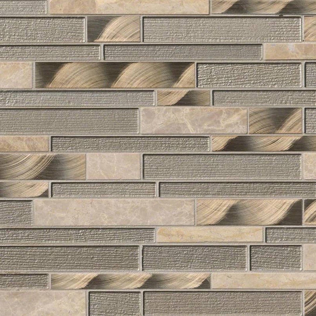 MS International Decorative Blend 12" x 12" Stone & Glass Mosaic