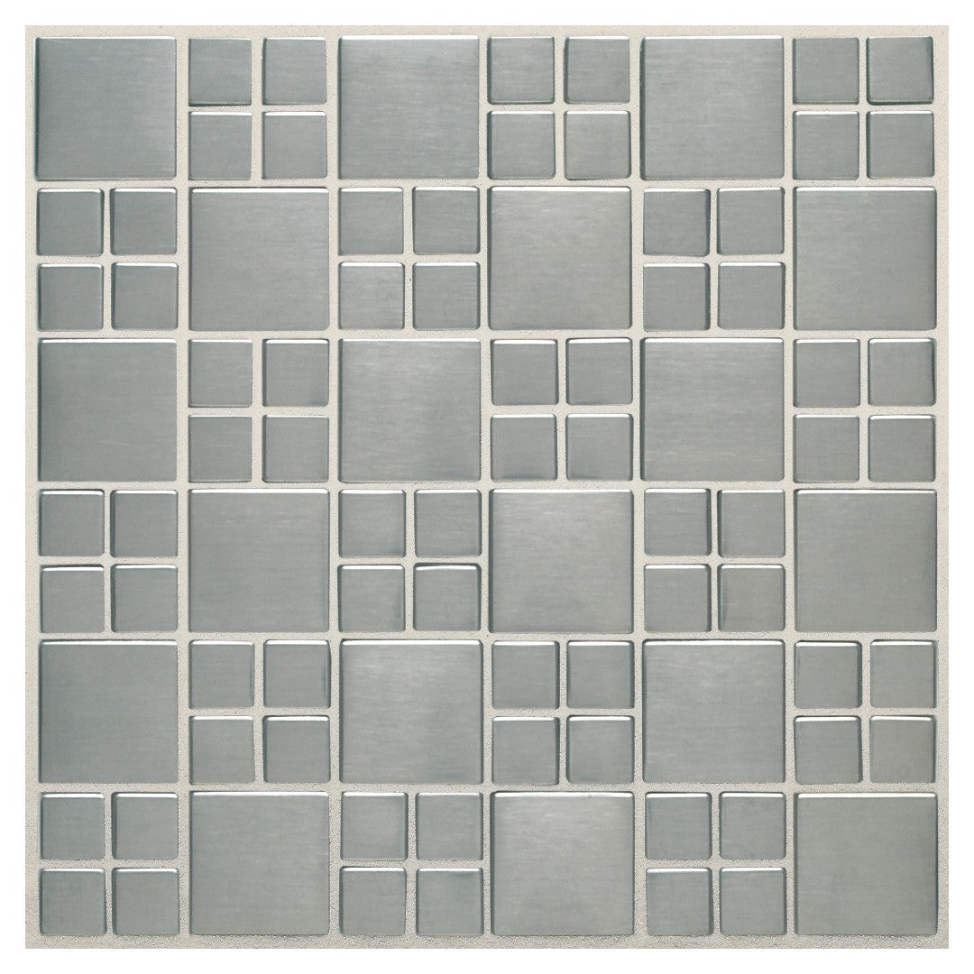 Daltile Metallica 12" x 12" Satin Metal Square Combination Mosaic