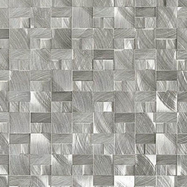 Daltile Structure 12" x 12" Satin Metal 1" 3D Block Mosaic