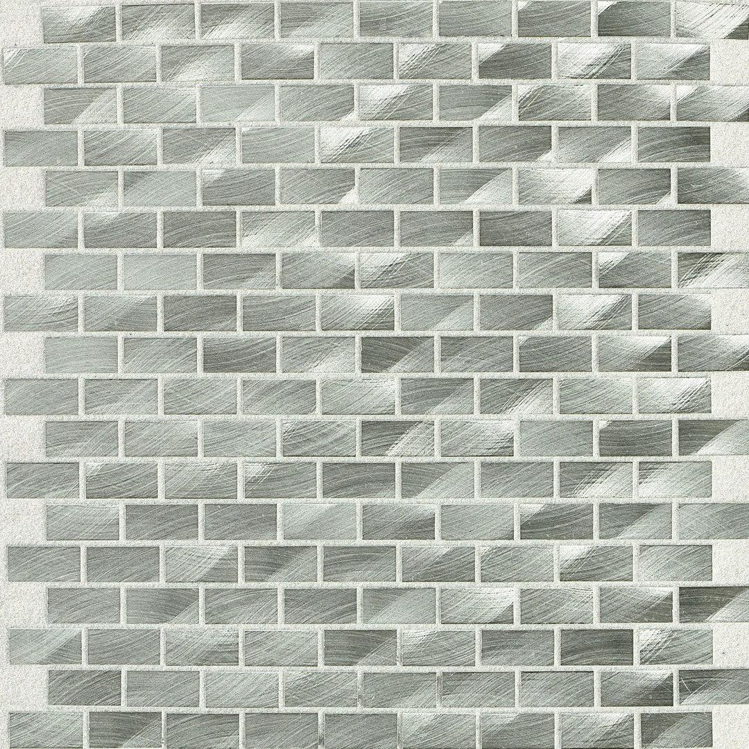 Daltile Structure 12" x 12" Satin Metal 0.5x1" Brick Joint Mosaic