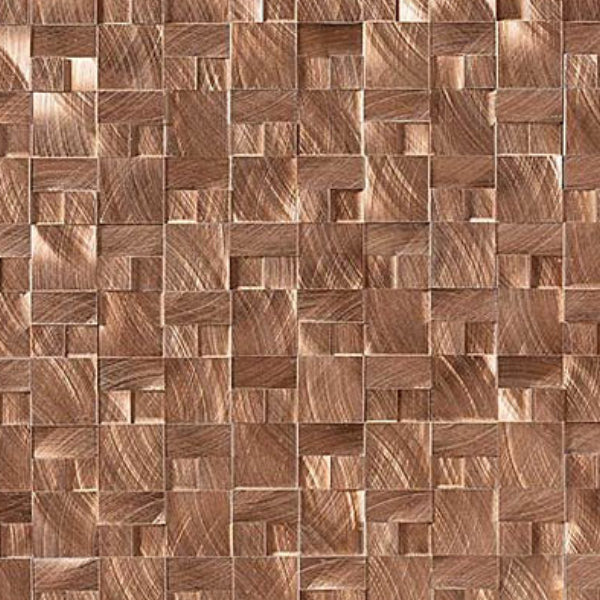 Daltile Structure 12" x 12" Satin Metal 1" 3D Block Mosaic