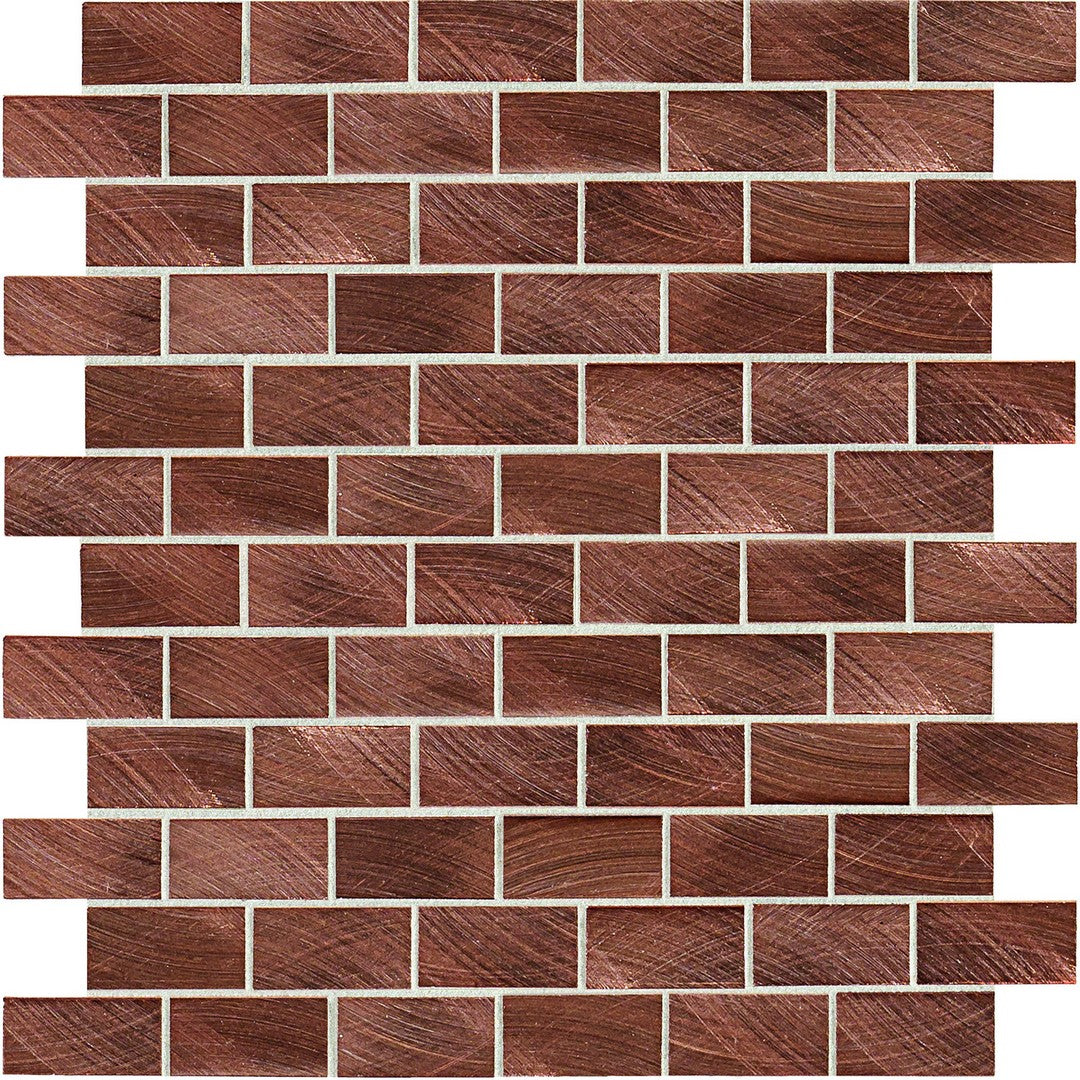 Daltile Structure 12" x 12" Satin Metal 1x2" Brick Joint Mosaic