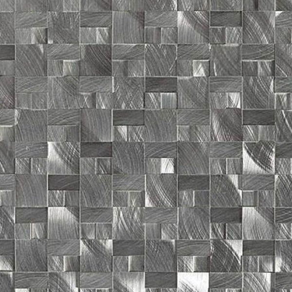 Daltile Structure 12" x 12" Satin Metal 1" 3D Block Mosaic