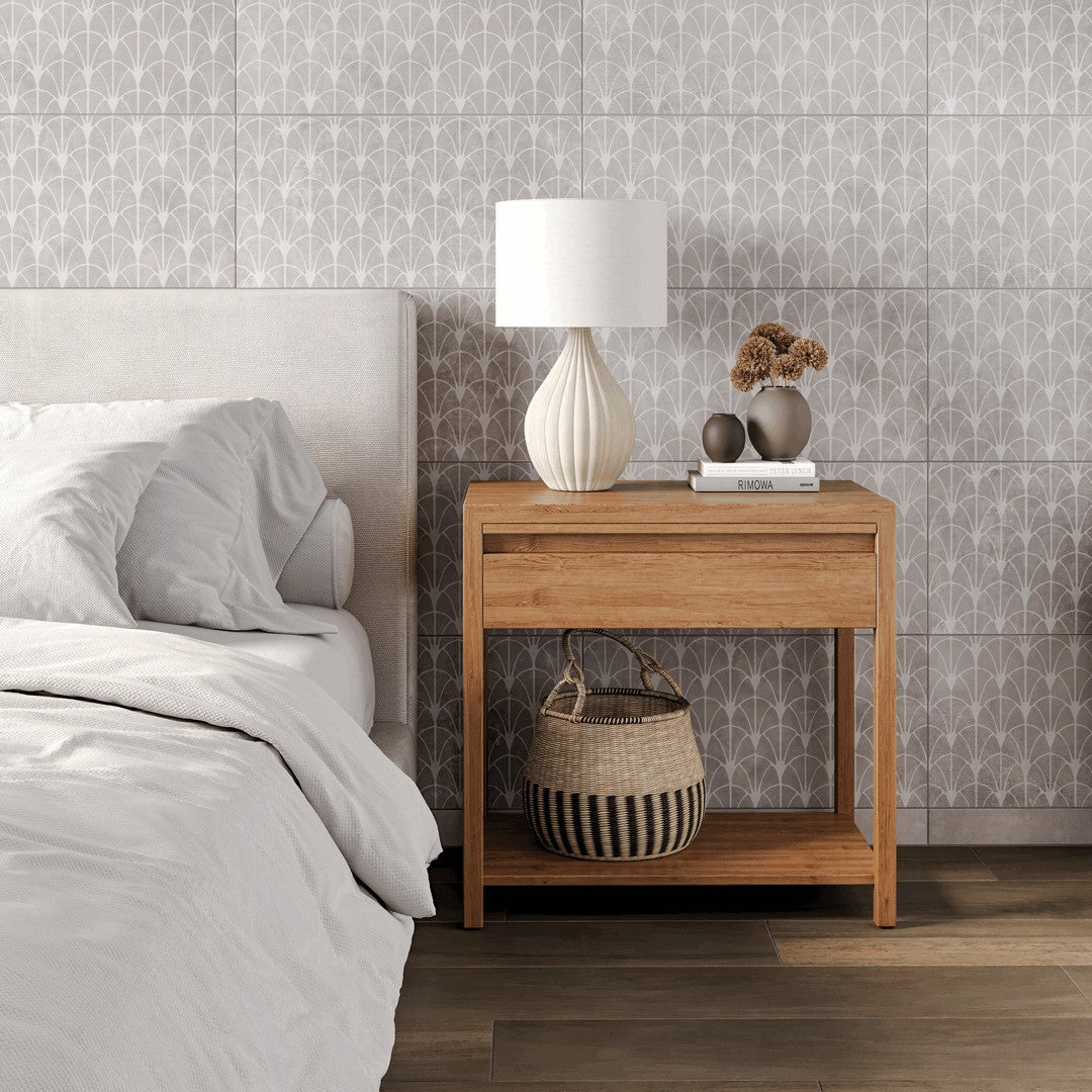 Bedrosians Wave 12" x 24" Honed Fan Deco Porcelain Tile