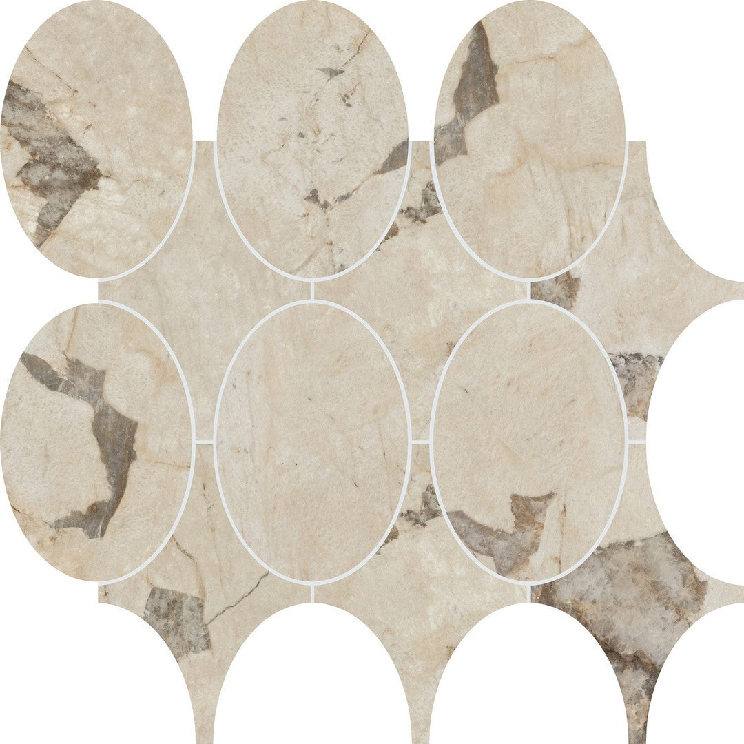 Marazzi Savoir 14" x 14" Polished Porcelain Mixed Oval Mosaic