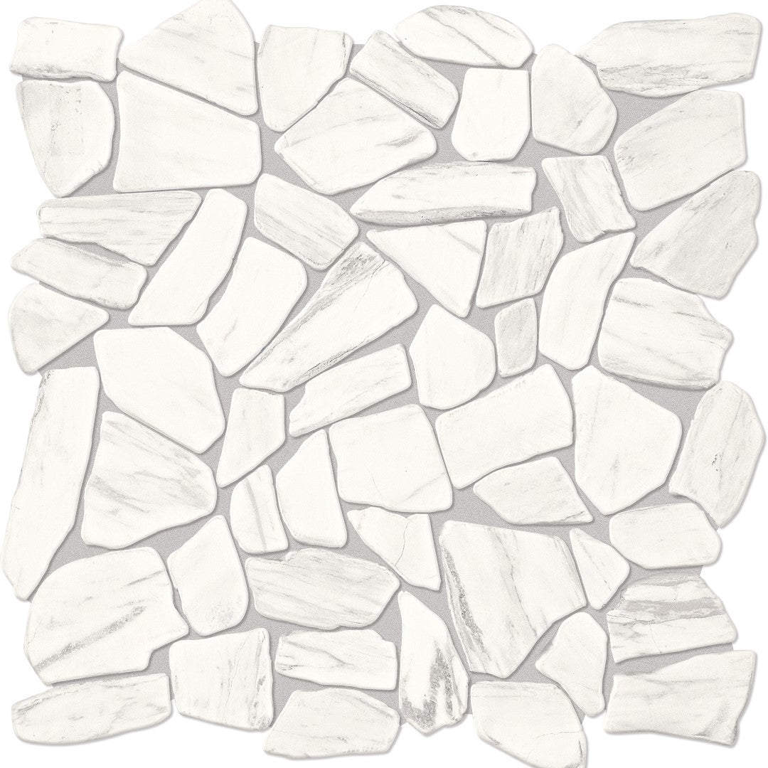 Daltile Raine 12" x 12" Tumbled Marble River Pebble Mosaic