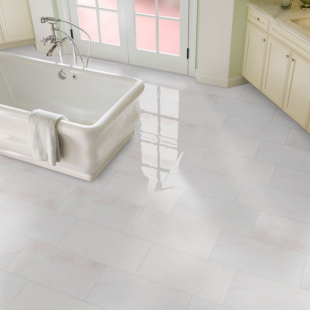 MS International Bianco Dolomite 12" x 24" Polished Marble Tile