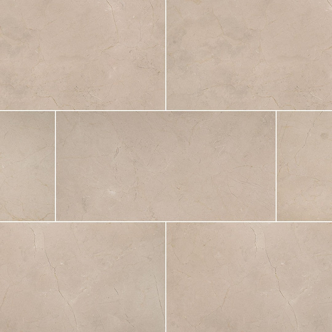 MS International Crema Marfil Classic 12" x 24" Polished Marble Tile