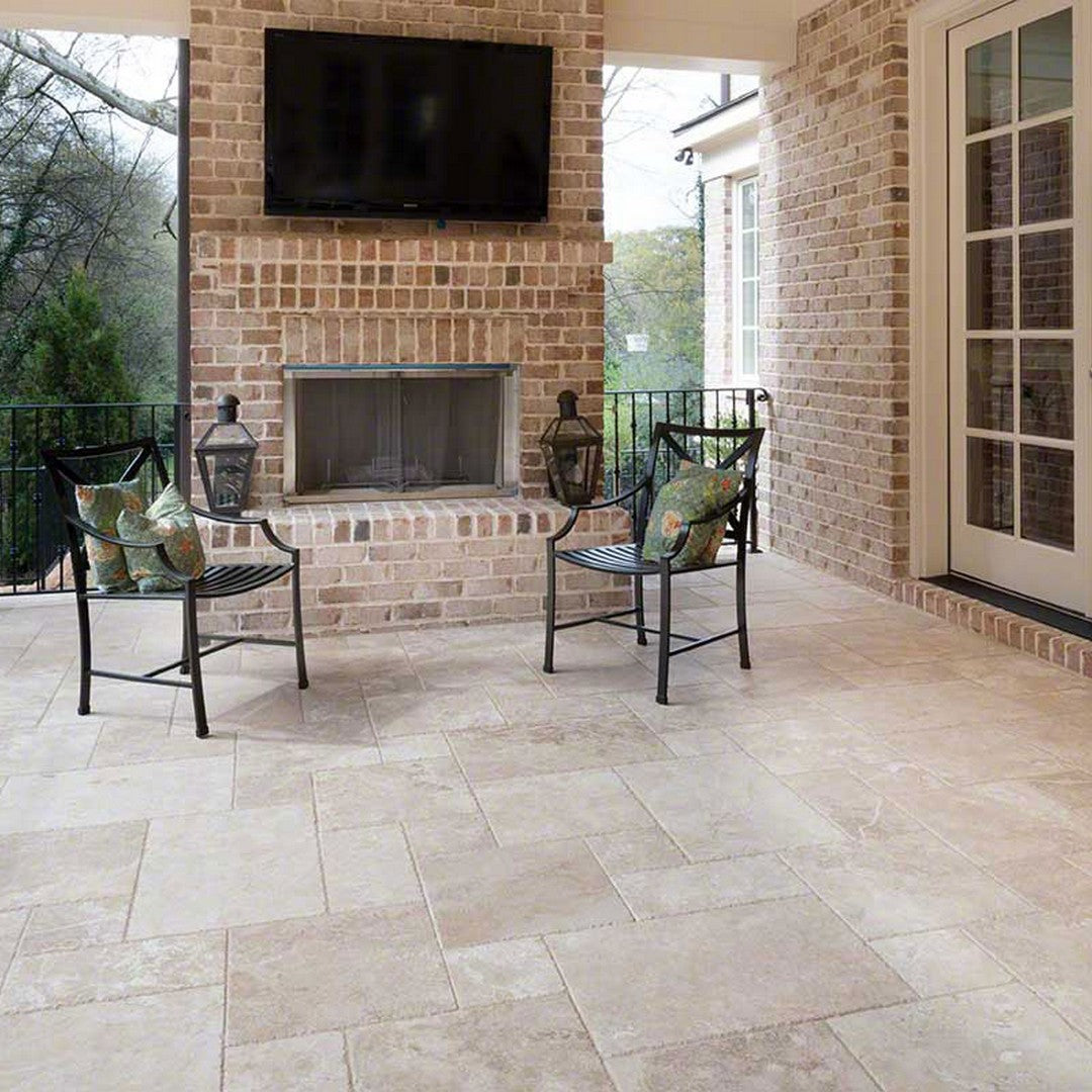 MS International Tuscany Beige 8" x RL Travertine Versailles Pattern Tile Mixed Finish