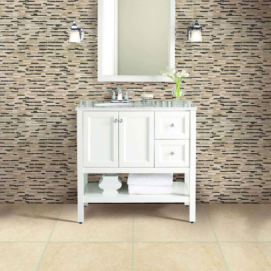 MS International Tuscany Ivory 24" x 24" Travertine Tile Mixed Finish