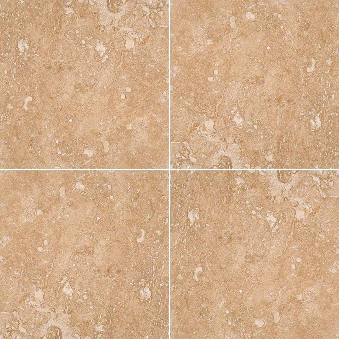 MS International Tuscany Walnut 12" x 12" Travertine Tile Mixed Finish