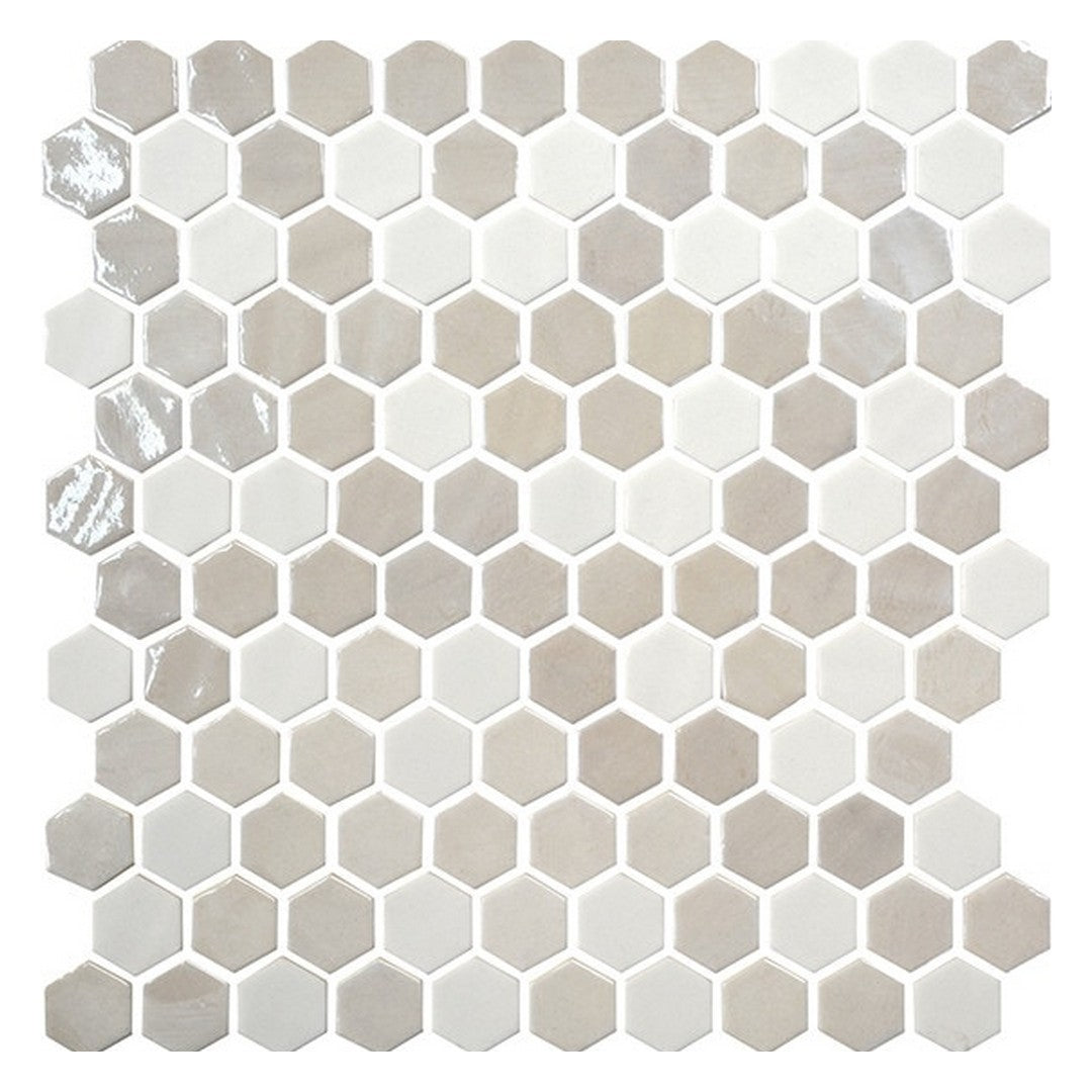 Daltile Uptown Glass 11" x 12" Mixed Glass 1" Hexagon Mosaic