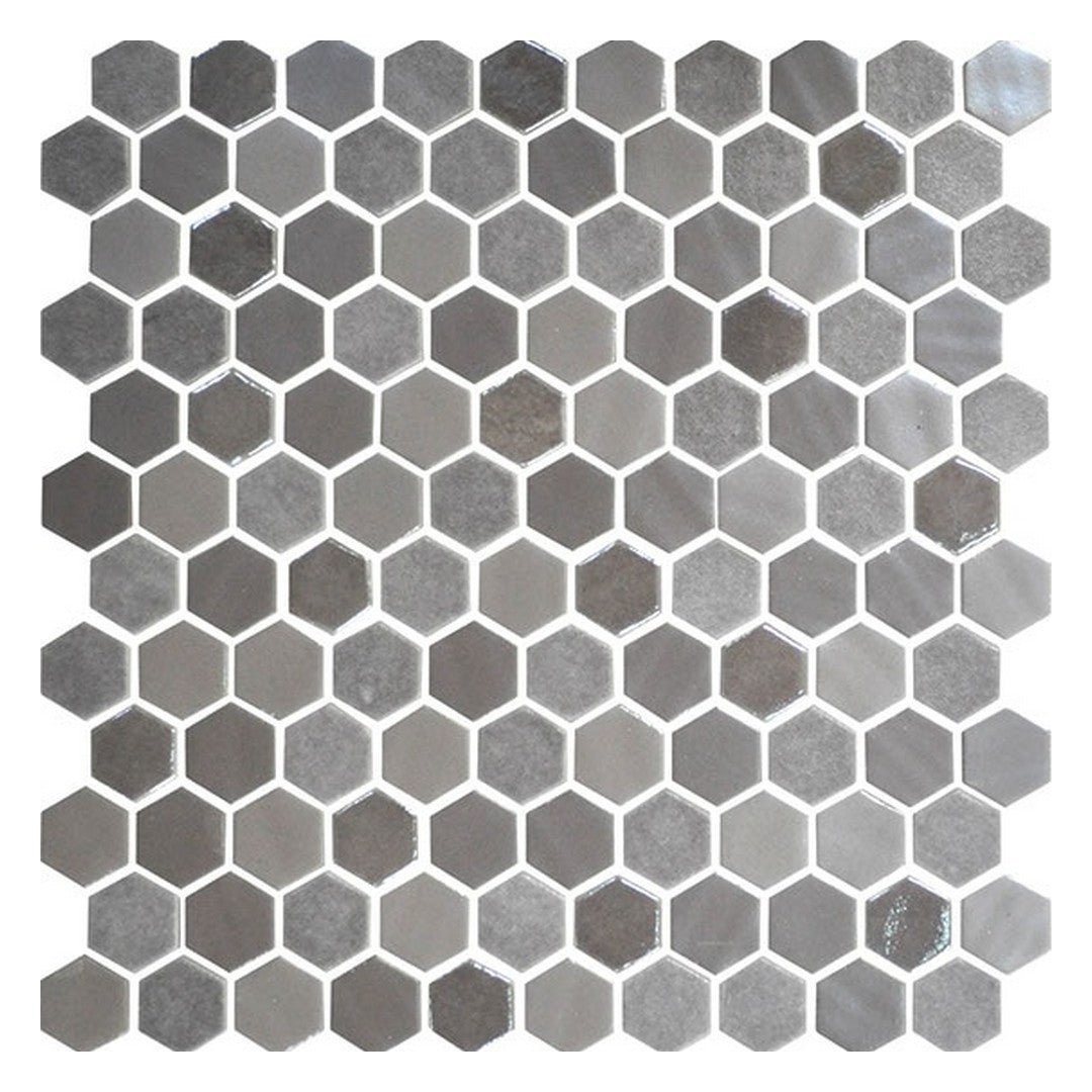 Daltile Uptown Glass 11" x 12" Mixed Glass 1" Hexagon Mosaic