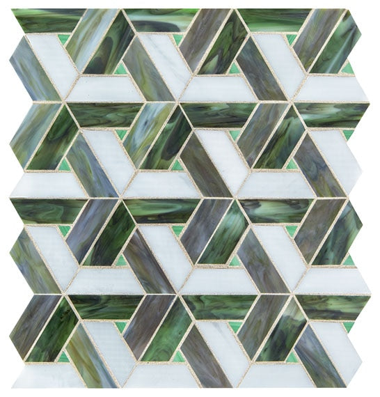 Daltile Vivify 13" x 15" Matte Glass 1x3" Trapezoid Mosaic