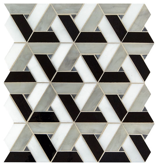 Daltile Vivify 13" x 15" Matte Glass 1x3" Trapezoid Mosaic