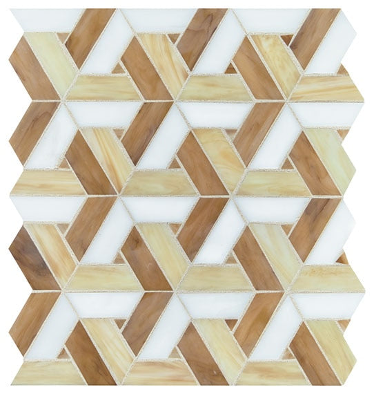 Daltile Vivify 13" x 15" Matte Glass 1x3" Trapezoid Mosaic