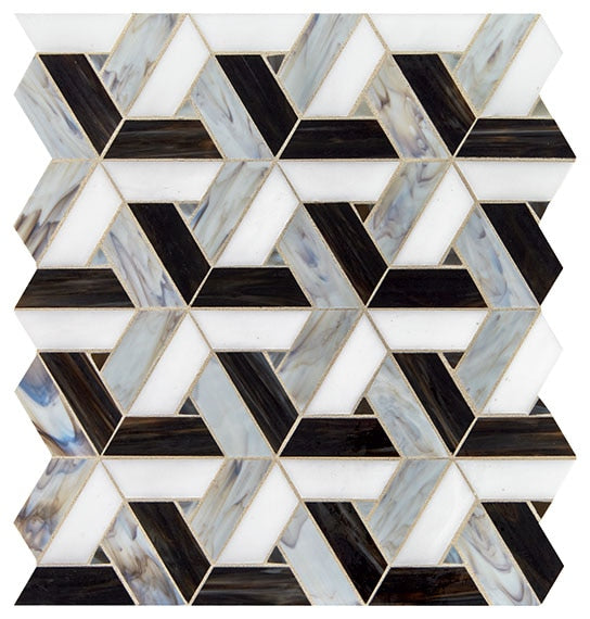 Daltile Vivify 13" x 15" Matte Glass 1x3" Trapezoid Mosaic